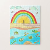 Sea Turtle Beach Adventure Happy Place Personal Puzzle (Vertikal)