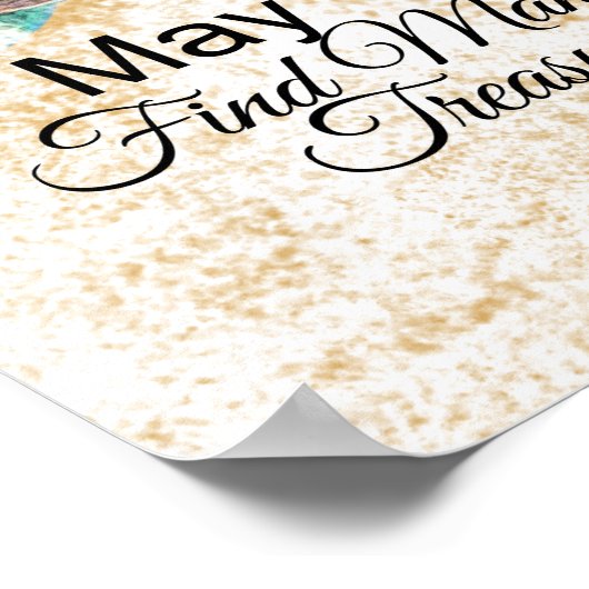 Sea Turtle Beach Art Zitat Poster (Ecke)