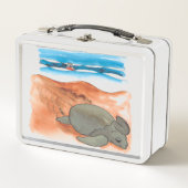 Sea Turtle Beach Fun farbenfroh Metall Brotdose (Vorderseite)