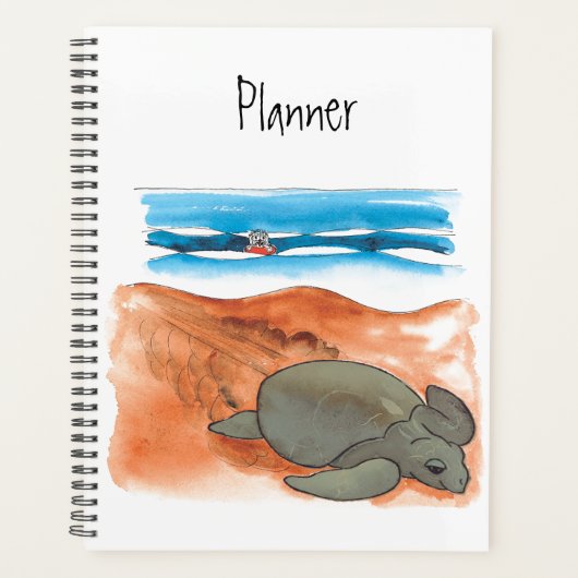 Sea Turtle Beach Fun farbenfroh Planer (Vorderseite)