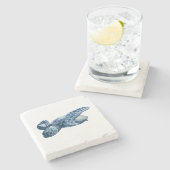 Sea Turtle Beach Marmor Stone Untersetzer (Seitenansicht)