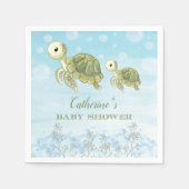 Sea Turtle Beach Ocean Baby Showpapier Napkin Serviette (Vorderseite)