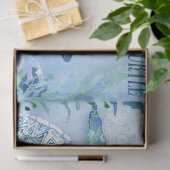 Sea Turtle Beach Ocean Sand Blue Decoupage Seidenpapier (Geschenk)