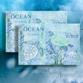 Sea Turtle Beach Ocean Sand Blue Decoupage Seidenpapier