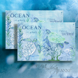 Sea Turtle Beach Ocean Sand Blue Decoupage Seidenpapier