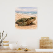 Sea Turtle Beach  Poster (Küche)