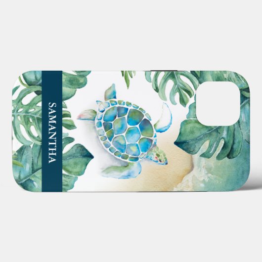 Sea Turtle Beachy Custom Phone Case (Rückseite (Horizontal))