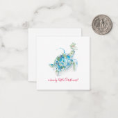 Sea Turtle Beachy Mini Weihnachten Mitteilungskarte (Vorderseite/Rückseite Beispiel)