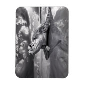 Sea Turtle Black and White Art flexibel Magnet (Vertikal)