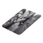Sea Turtle Black and White Art flexibel Magnet (Linke Seite)