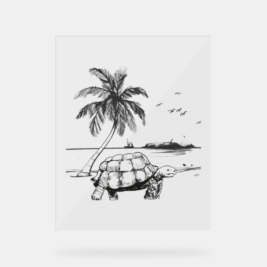 Sea Turtle Blue Camouflage Acrylschild (Vorderseite)