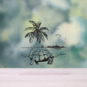 Sea Turtle Blue Camouflage Acrylschild (Neutral)