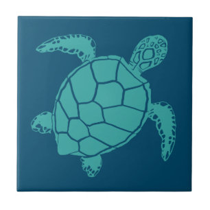Sea Turtle Blue Fliese