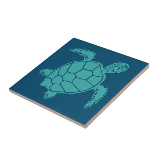 Sea Turtle Blue Fliese (Seite)