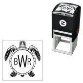Sea Turtle Bly View 3 Initialen Monogramm #1 Permastempel (Beispiel)