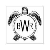 Sea Turtle Bly View 3 Initialen Monogramm #1 Permastempel (Design)