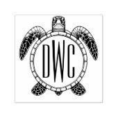 Sea Turtle Bly View 3 Initialen Monogramm #2 Permastempel (Design)