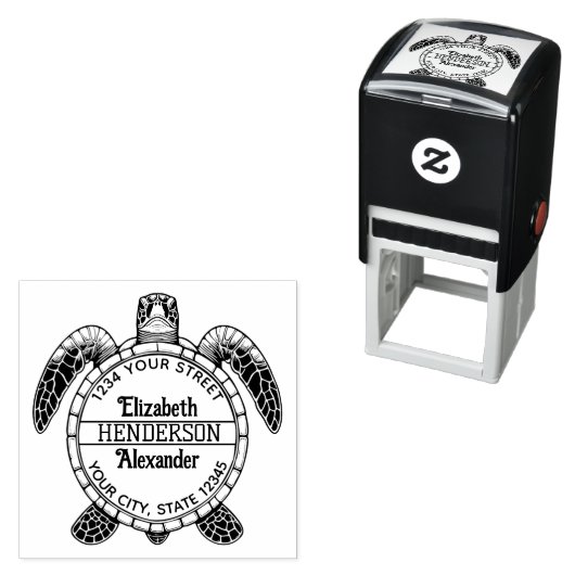 Sea Turtle Bly View Name Rücksendeadresse Permastempel (Beispiel)