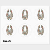 Sea Turtle Botanical Track Nature Sticker (Blatt)