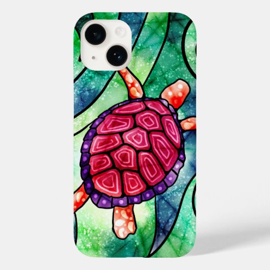 Sea Turtle Bright Tropical Case-Mate iPhone Hülle (Rückseite)