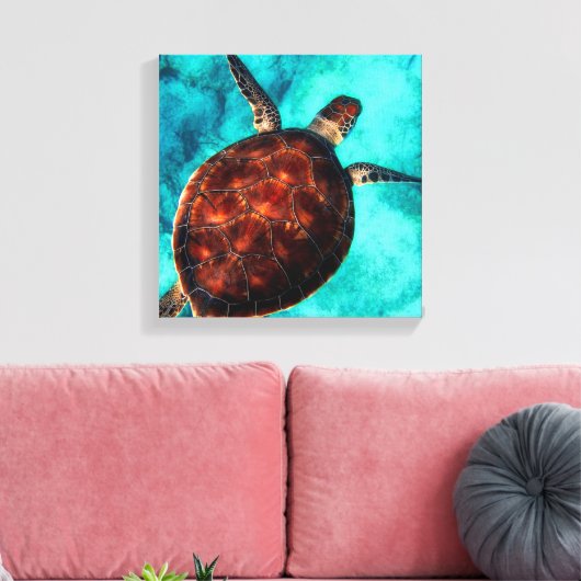 Sea Turtle Canvas Print Leinwanddruck (Insitu (Wohnzimmer))