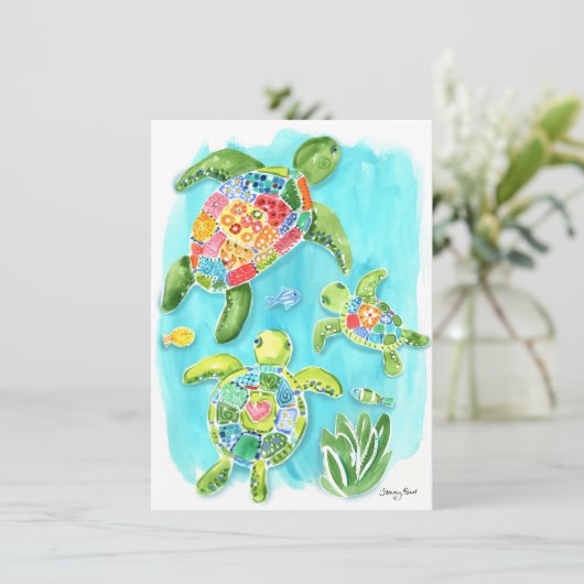 Sea Turtle Card (Stehend Vorderseite)