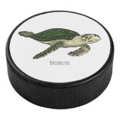 Sea turtle cartoon illustration  eishockey puck (3/4)