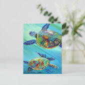 Sea Turtle Celebration Postcard Postkarte (Stehend Vorderseite)