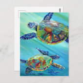 Sea Turtle Celebration Postcard Postkarte (Vorne/Hinten)