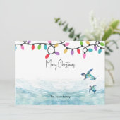 Sea Turtle Christmas Flat Weihnachtskarte Feiertagskarte (Stehend Vorderseite)