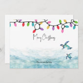 Sea Turtle Christmas Flat Weihnachtskarte Feiertagskarte (Vorne/Hinten)