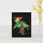 Sea Turtle Christmas Lights Funny Santa Hat Merry Karte (Gelbe Blume)