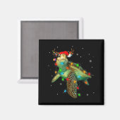 Sea Turtle Christmas Lights Funny Santa Hat Merry  Magnet (Vorderseite/Rückseite)