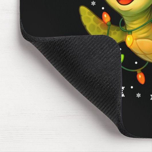 Sea Turtle Christmas Lights Funny Santa Hat Merry  Mousepad (Ecke)