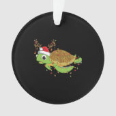 Sea Turtle Christmas Lights Funny Weihnachtsmannmü Ornament (Vorderseite)
