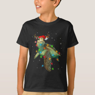 Sea Turtle Christmas Lights Funny Weihnachtsmannmü T-Shirt