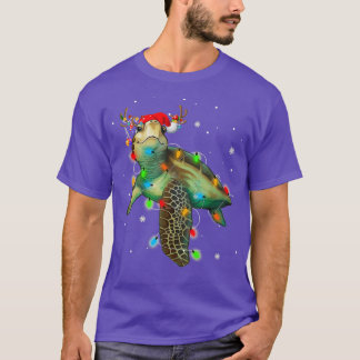 Sea Turtle Christmas Lights Funny Weihnachtsmannmü T-Shirt