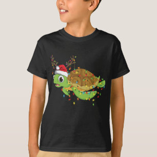 Sea Turtle Christmas Lights Funny Weihnachtsmannmü T-Shirt