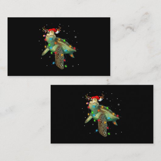 Sea Turtle Christmas Lights Funny Weihnachtsmannmü Visitenkarte (Vorne/Hinten)