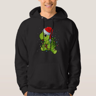 Sea Turtle Christmas Lights Santa Hat Merry Chris Hoodie
