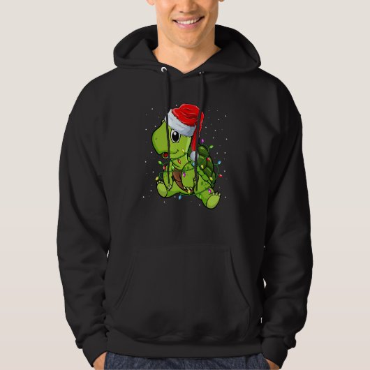 Sea Turtle Christmas Lights Santa Hat Merry Chris Hoodie (Vorderseite)