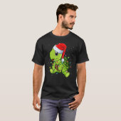 Sea Turtle Christmas Lights Santa Hat Merry Chris T-Shirt (Vorne ganz)