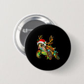 Sea Turtle Christmas Lights Santa Hat Merry Christ Button (Vorne & Hinten)