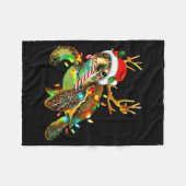 Sea Turtle Christmas Lights Santa Hat Merry Christ Fleecedecke (Vorderseite (Horizontal))
