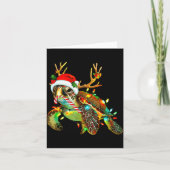 Sea Turtle Christmas Lights Santa Hat Merry Christ Karte (Vorderseite)