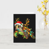 Sea Turtle Christmas Lights Santa Hat Merry Christ Karte (Gelbe Blume)