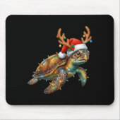 Sea Turtle Christmas Lights Santa Hat Merry Christ Mousepad (Vorne)