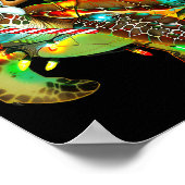 Sea Turtle Christmas Lights Santa Hat Merry Christ Poster (Ecke)