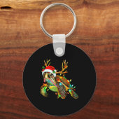 Sea Turtle Christmas Lights Santa Hat Merry Christ Schlüsselanhänger (Vorderseite)