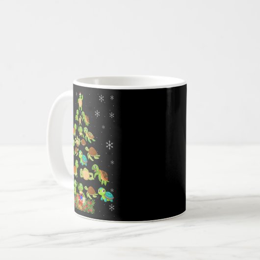 Sea Turtle Christmas Tree Matching Family Xmas Tre Kaffeetasse (Vorderseite Links)